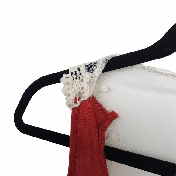Nabee Red Tank Top Blouse with Lace Detail FLAWED - Picture 10 of 10